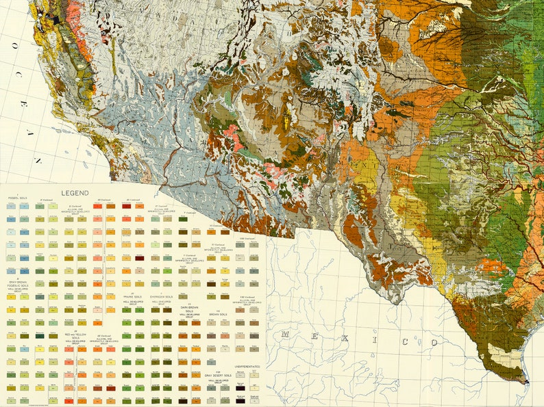 Geological Map Of The United States US Geology United States Etsy Il 794xN.2118999597 Q87n