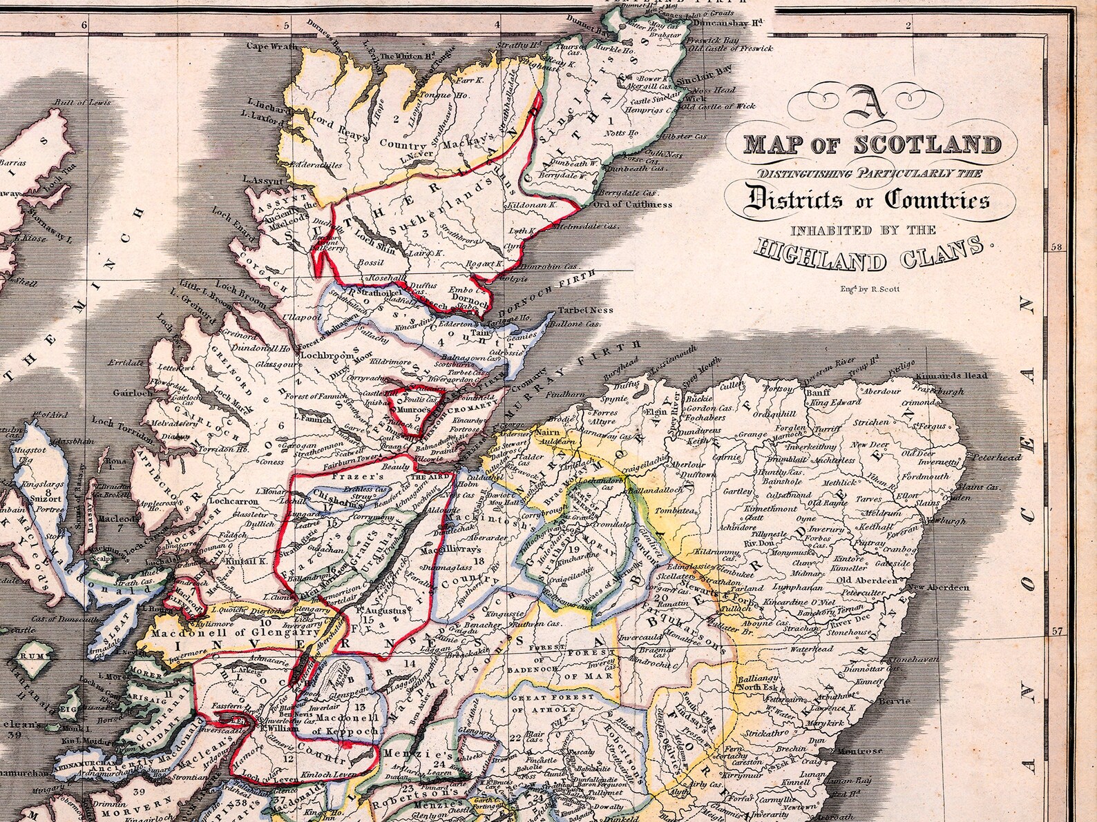 Highland Clans Map Clan Map of Scotland Clans of Scotland Etsy New