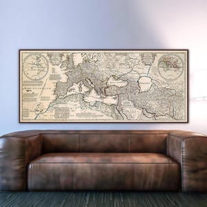 Roman Empire Historical Wall Art Print, Large Map of Europe 400 AD | Antique Cartography Art | Ready to Hang Canvas or Unframed