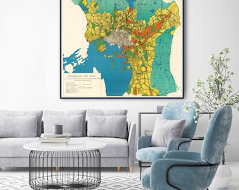 Vintage Oslo Karte Print: Norwegen Generalplan 1948
