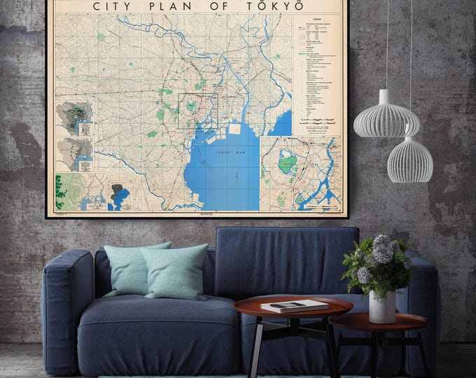 Old Map of Tokyo Japan 1907 Vintage Map | Wall Map Print - Etsy Canada