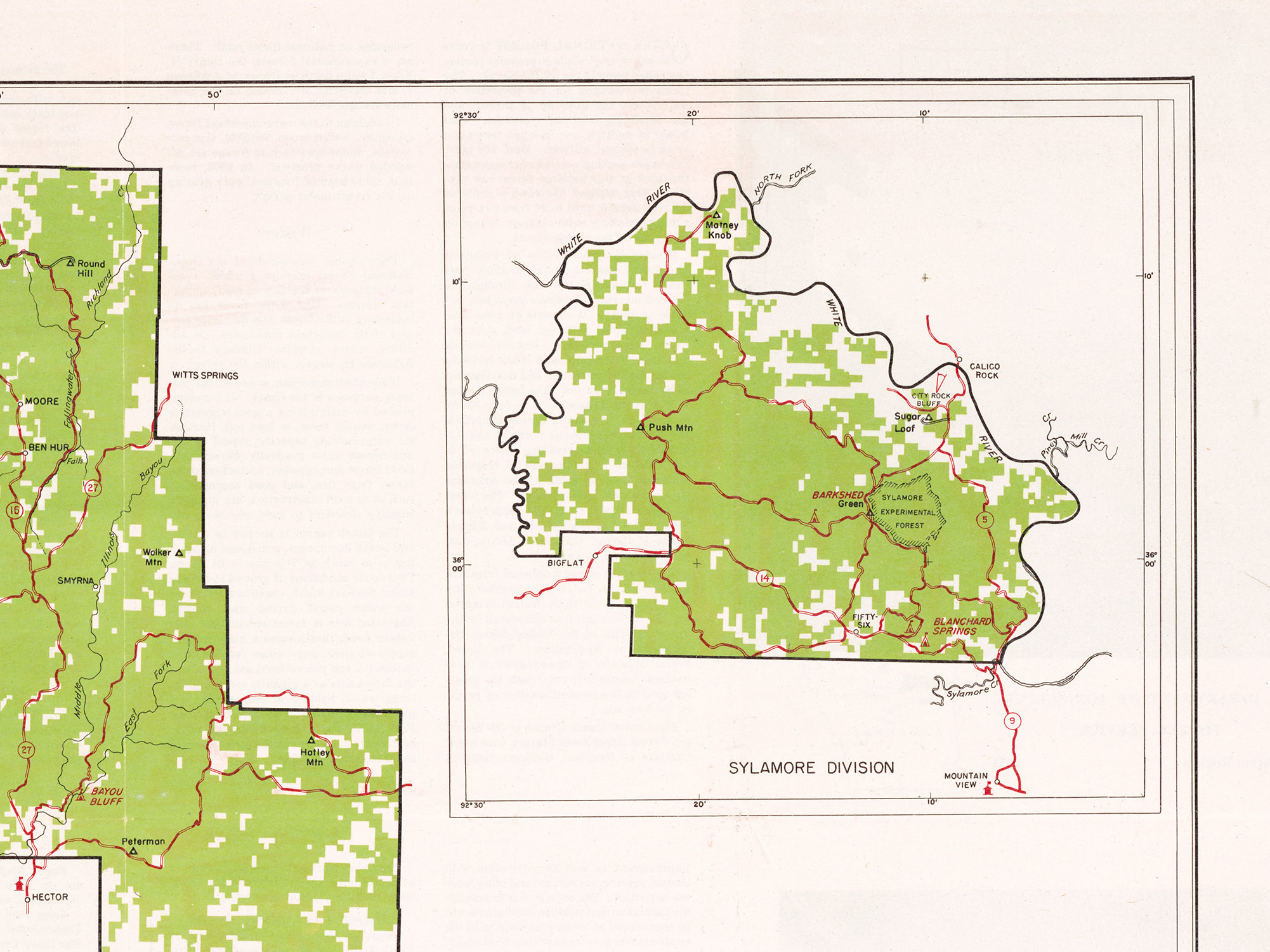 Vintage Map of Ozark National Forest Arkansas the Ozarks - Etsy