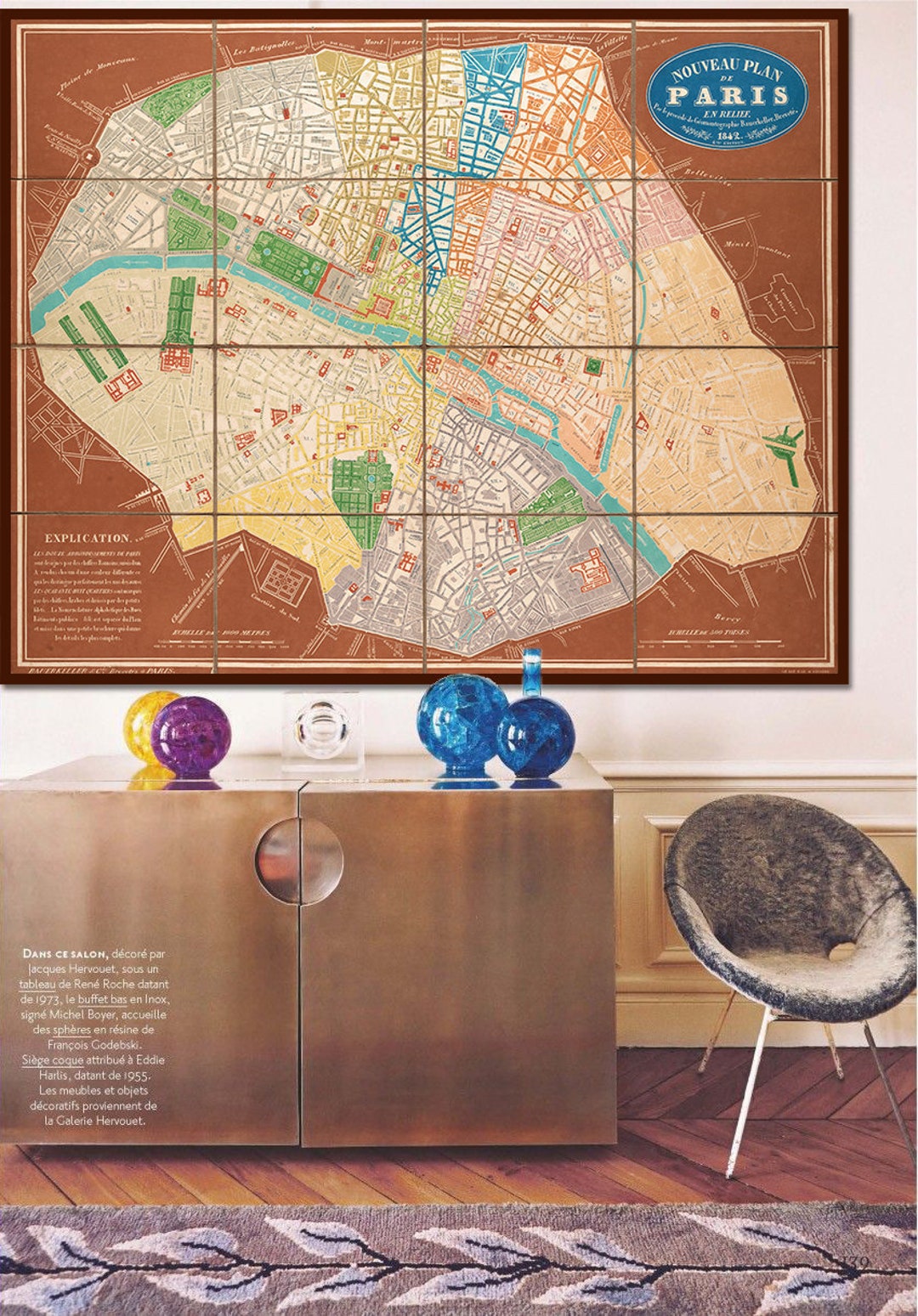 Antique Map of Paris Paris Wall Map Paris Decor Paris - Etsy