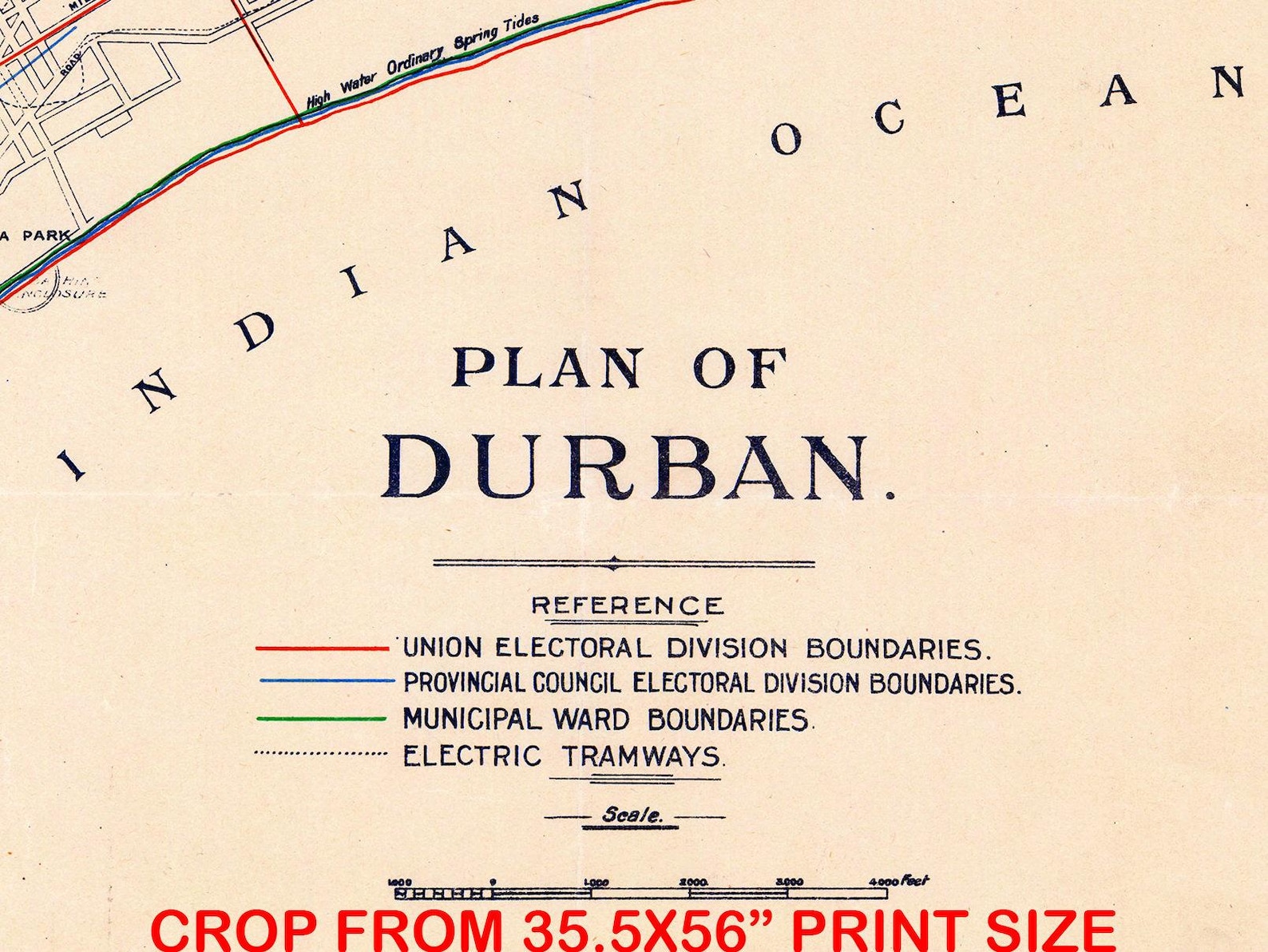 Vintage Durban Map, Durban City Print, South Africa Decor Gift. - Etsy