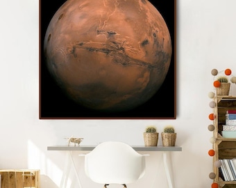 Planeet Mars-afdruk: NASA Valles Marineris-mozaïek