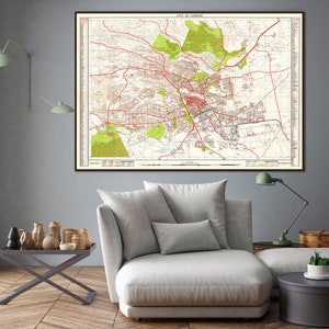 Vintage map of Nairobi, old Nairobi map, Nairobi Kenya, large Nairobi wall art, historic Nairobi print.