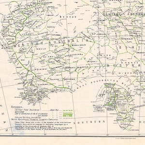 Aboriginal Tribes of Australia, Vintage Map of Australia, Australia ...