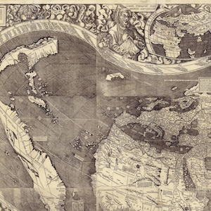 Martin Waldseemüller’s 1507 world map, the first document to name 'America'.
