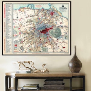 Vintage Edinburgh Map Print: Chronological Scotland City Plan
