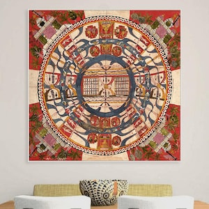 Jain Cosmological Art Print: Celestial Map of Mortal World