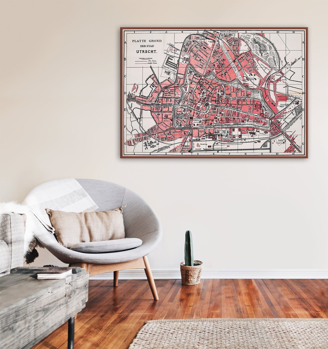 Vintage Map of Utrecht Old Utrecht Wall Art Utrecht Print Etsy