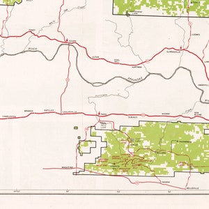 Vintage Map of Ozark National Forest, Arkansas, the Ozarks, Ozark ...