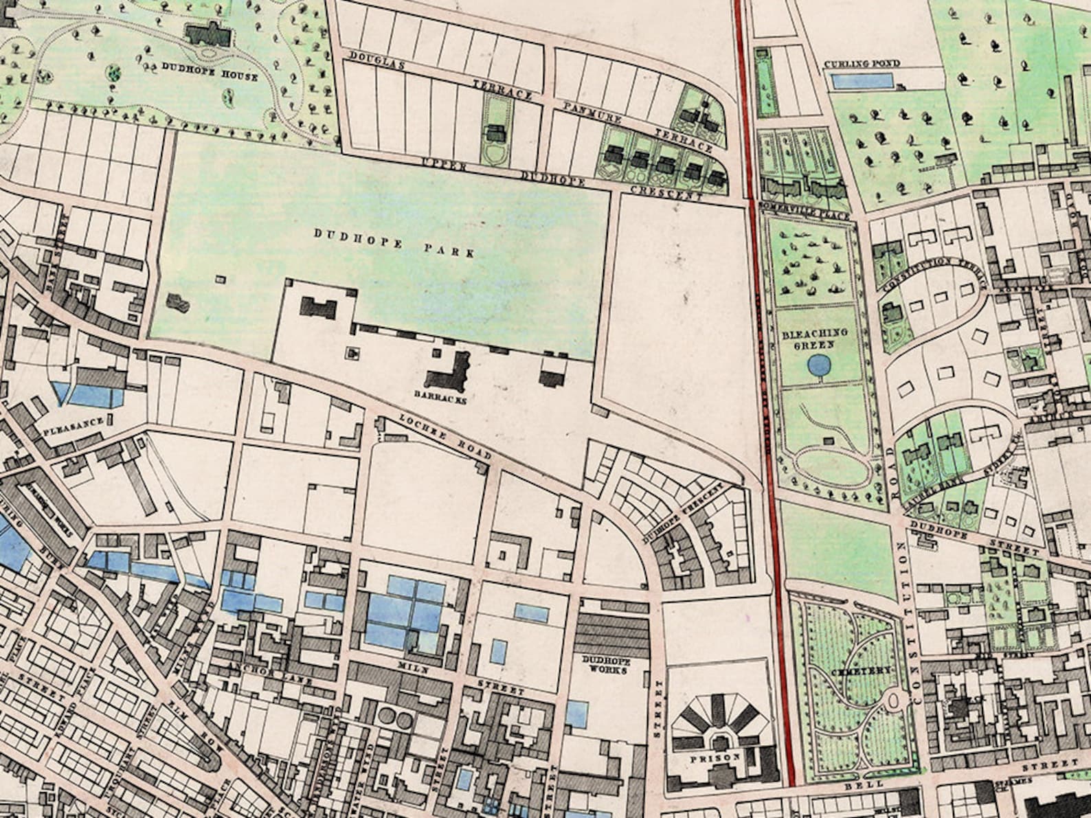 Vintage map of Dundee old Dundee map Dundee Scotland Dundee Etsy
