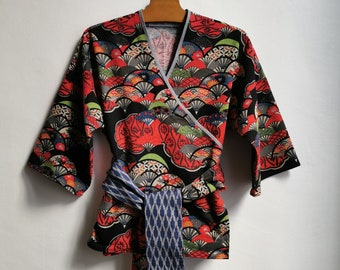 Cotton Linen Wrap around kimono Yukata Women