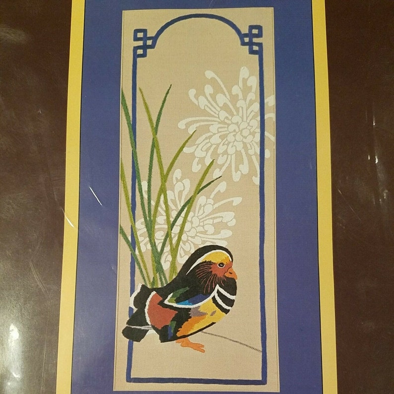 Sunset Stitchery Mandarin Duck Embroidery Kit 2551 New 1982 Nancy Rossi 10 x 20