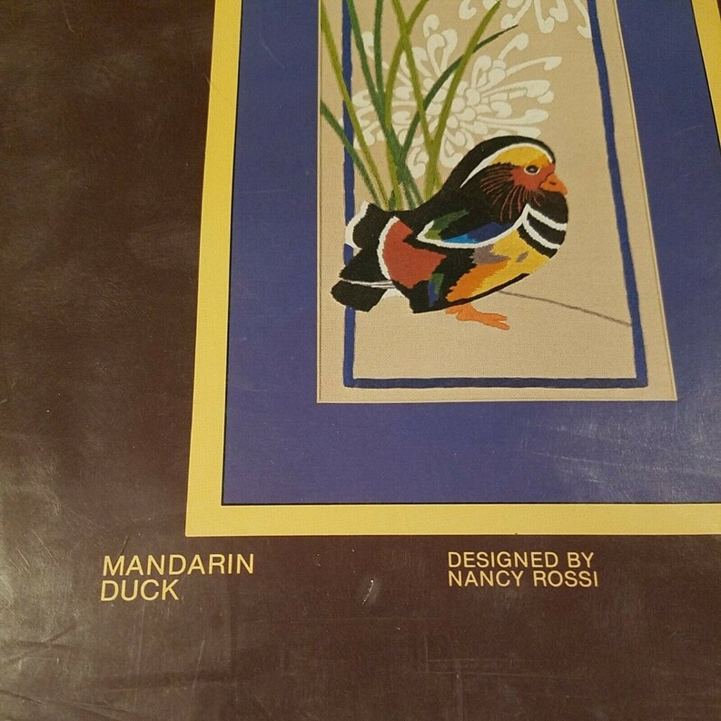 Sunset Stitchery Mandarin Duck Embroidery Kit 2551 New 1982 Nancy Rossi 10 x 20