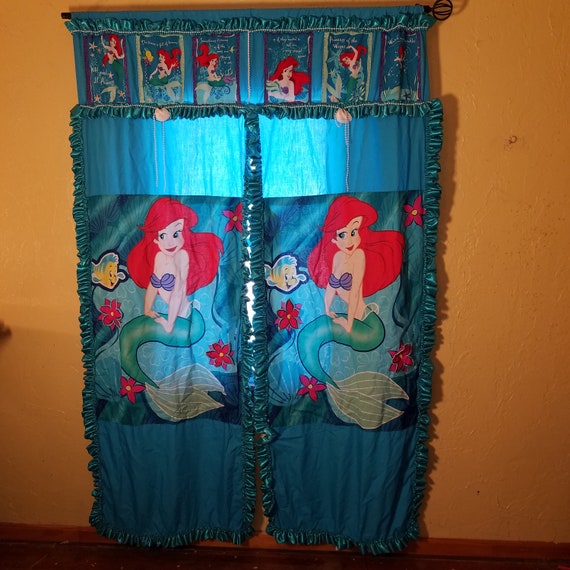 Little Mermaid Ariel Lined Shower Curtain Drapes Handmade 76 Etsy