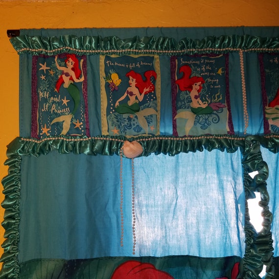 Little Mermaid Ariel Lined Shower Curtain Drapes Handmade 76 Etsy