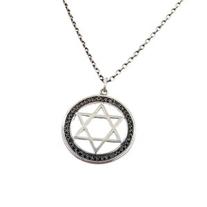 SIilver Star of David Necklace, Magen David Necklace, Judaica Jewelry, Judaica Necklace, Shield of David, Jewish Pendant, Jewish Jewelry