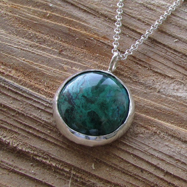 Green Eilat stone pendant, King solomon stone, turquoise pendant, raw stone pendant, lucky pendants, gemstone pendant, elegant