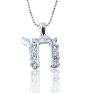 Chai Necklace, 925 Sterling Silver Chai, Judaica Jewelry, Jewish Jewelry, Kabbalah Jewelry, Jewish Necklace, Chai Pendant, Swarovski Crystal