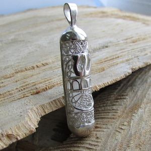 Mezuzah pendant Sterling Silver 925, Handmade in Israel Hebrew necklace, judaica necklace, mezuzah charm