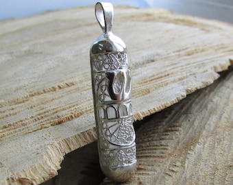 jewish gift, israeli jewelry, Mezuzah pendant, Mezuzah necklace, Sterling Silver 925, hebrew necklace, judaica necklace, mezuzah charm