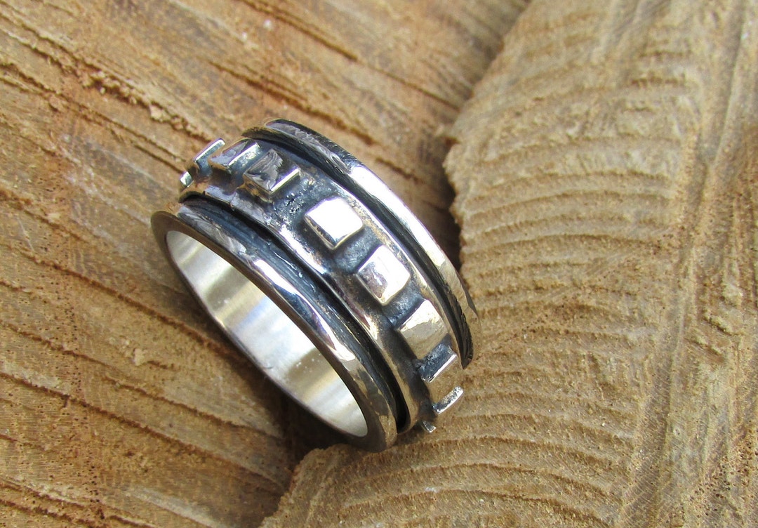 Men's Spinner Rings Silver Meditation Ring Unisex Ring Etsy