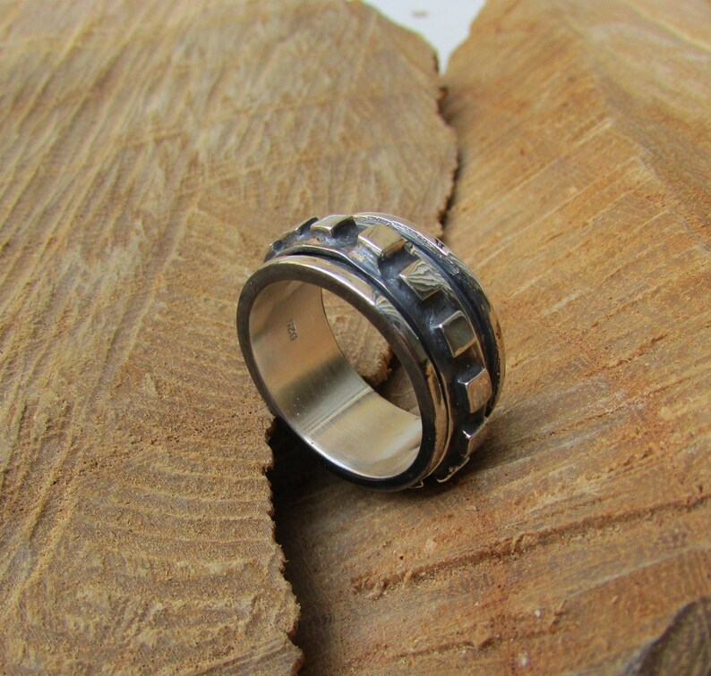 Men's Spinner Rings Silver Meditation Ring Unisex Ring Etsy