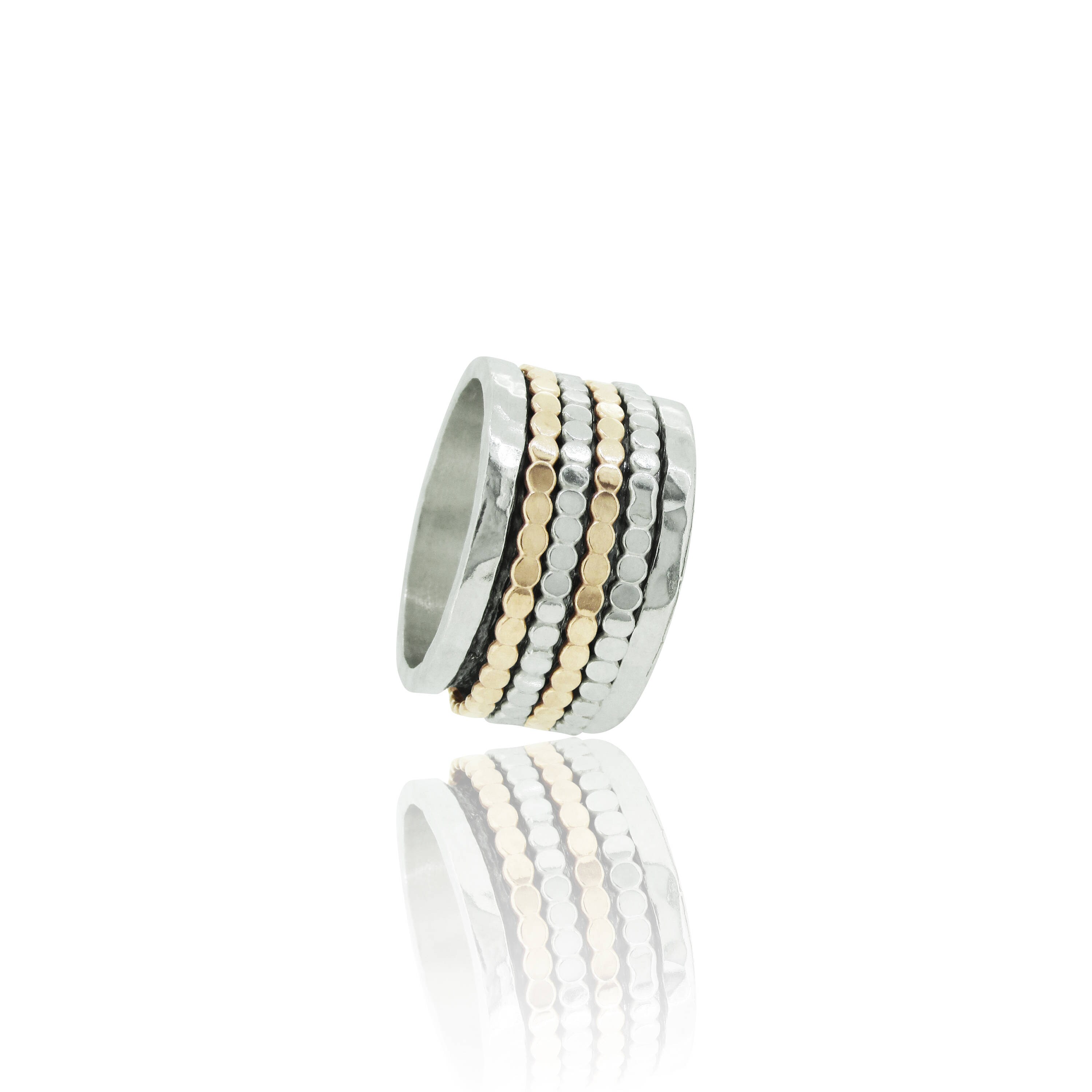 Sterling Silver Spinner Braid Ring For Men | Solid 925 Silver, Moving Band, Size 11.5, Gift Pouch