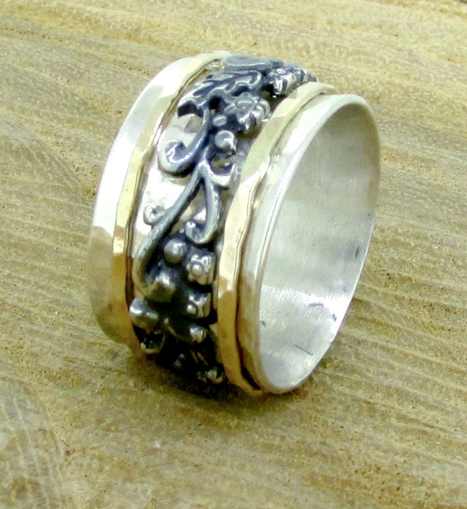 Unique Tribal Ring Women's Spinner Rings Silver Band Etsy