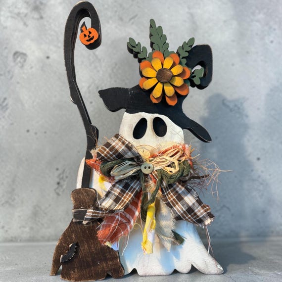 Witch Ghost Shelf Sitter | Halloween Decor | Harvest Decor | Fall Decor
