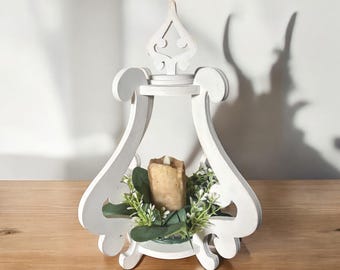 Ornate Farmhouse Lantern | Decorative Lantern | Candle Holder