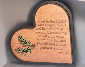 Proverbs 3:5-6 | Trust in The LORD Farmhouse Frame | Bible Verse