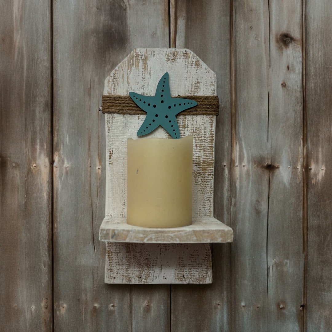 Rustic Coastal Wall Sconces Rustic Beach Candle Holder - Etsy