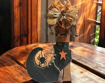 Primitive Farmhouse Witch Boot | Halloween Decor | Harvest Decor | Fall Decor