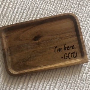 Acacia Wood Tray | Key Tray | Wallet Tray | Jewelry Tray | Catchall Tray | Trinket Tray | Personalized
