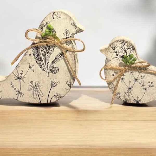 Set of Freestanding Birds | Spring Decor | Easter Decor