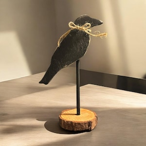 Wood Crow | Rustic Crow | Halloween Decor | Harvest Decor | Fall Decor