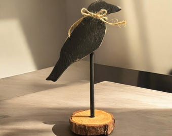 Wood Crow | Rustic Crow | Halloween Decor | Harvest Decor | Fall Decor