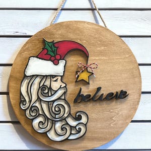 Old World Primitive Moon Shape Santa