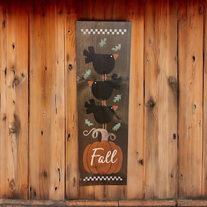 2 Foot Primitive Stacked Crow Decor | Shelf Leaner | Fall Decor | Harvest Decor