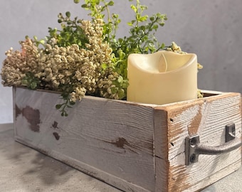 Faux Sewing Drawer Candle or Faux Plant Holder | Rustic Farmhouse Decor