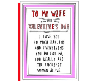 Wife Valentine card lucky