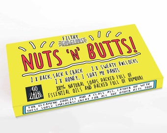 Nuts ‘n’ Butts – Gift Set of THREE AWARD WINNING Soaps | Funny Gift for him