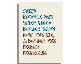 Power poo funny birthday card