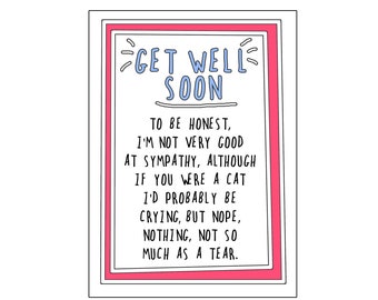 Get well card | illness card | cat card | funny get well card