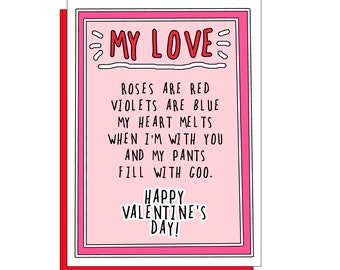 Pants Goo Valentine card sweets