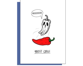 Ghost Chilli card | Cute Card | food card