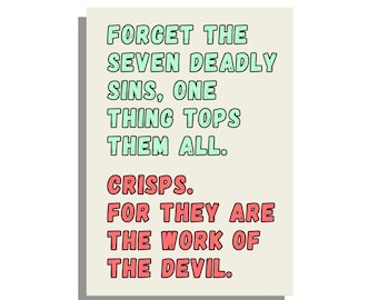 Crisps funny birthday card